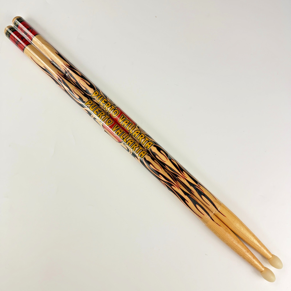 Hard Rock Cafe Puerto Vallarta Authentic Drum Sticks - Flame Print Edition